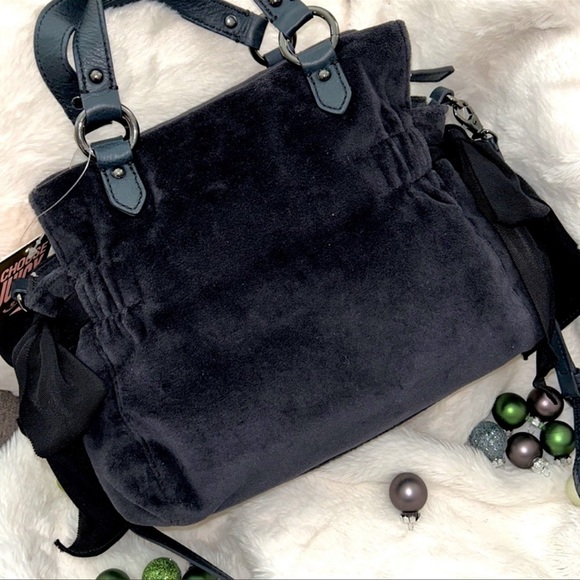 Vintage Rare Juicy Couture Daydreamer handbag black velvet and leather - Picture 12 of 17